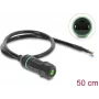 Delock RJ45 Buchse auf offene Kabelenden Cat.6 Panel-Mount-Kabel mit M16,8 x 1,5 mm Gewinde und Gehäuse 50 cm Schwarz (87181)