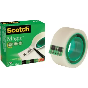3M Scotch Magic Tape 810, Unsichtbar, 19 mm x 10 m, Kerndurchmesser 25 mm, Matt, 1 Rolle