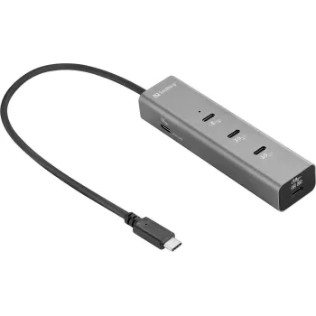 Sandberg USB-C 5-in-1 MediaDock - Dockingstation - Silber/Grau