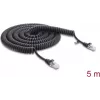Delock RJ45 Spiralkabel Cat.5e 5 m Schwarz (88019)