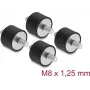 Delock Vibrationsdämpfer M8 x 1,25 mm D 30 x H 20 mm mit 2 x Außengewinde 4 Stück Schwarz (60816)