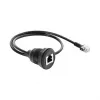Delock RJ12 Stecker auf RJ12 Buchse Panel-Mount Kabel 50 cm Schwarz