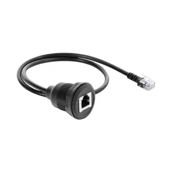 Delock RJ12 Stecker auf RJ12 Buchse Panel-Mount Kabel 50 cm Schwarz