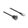 Delock RJ12 Stecker auf RJ12 Buchse Panel-Mount Kabel 50 cm Schwarz