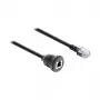 Delock RJ12 Stecker auf RJ12 Buchse Panel-Mount Kabel 50 cm Schwarz