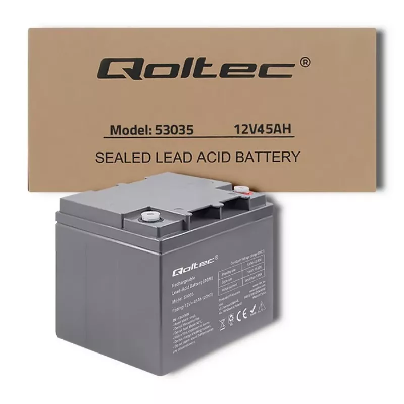 Qoltec 53035 AGM-Batterie 12V 45Ah 540A