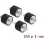 Delock Vibrationsdämpfer M6 x 1 mm D 20 x H 15 mm mit 2 x Außengewinde 4 Stück Schwarz (60814)