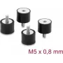 Delock Vibrationsdämpfer M5 x 0,8 mm D 20 x H 15 mm mit Innen- und Außengewinde 4 Stück Schwarz (60819)