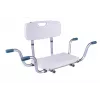 ANTAR Recessed Bath Bench with Back Rest AT51032 - Wandmontierbarer klappbarer Duschhocker, Weiß & Silber, 120 kg Belastbarkeit