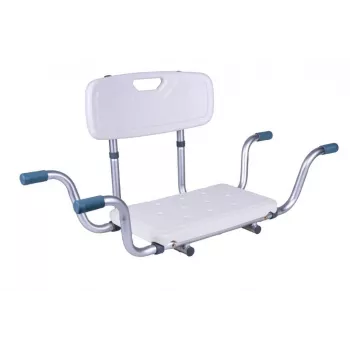 ANTAR Recessed Bath Bench with Back Rest AT51032 - Wandmontierbarer klappbarer Duschhocker, Weiß & Silber, 120 kg Belastbarkeit