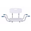 ANTAR Recessed Bath Bench with Back Rest AT51032 - Wandmontierbarer klappbarer Duschhocker, Weiß & Silber, 120 kg Belastbarkeit