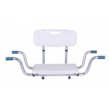 ANTAR Recessed Bath Bench with Back Rest AT51032 - Wandmontierbarer klappbarer Duschhocker, Weiß & Silber, 120 kg Belastbarkeit