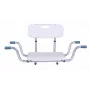 ANTAR Recessed Bath Bench with Back Rest AT51032 - Wandmontierbarer klappbarer Duschhocker, Weiß & Silber, 120 kg Belastbarkeit
