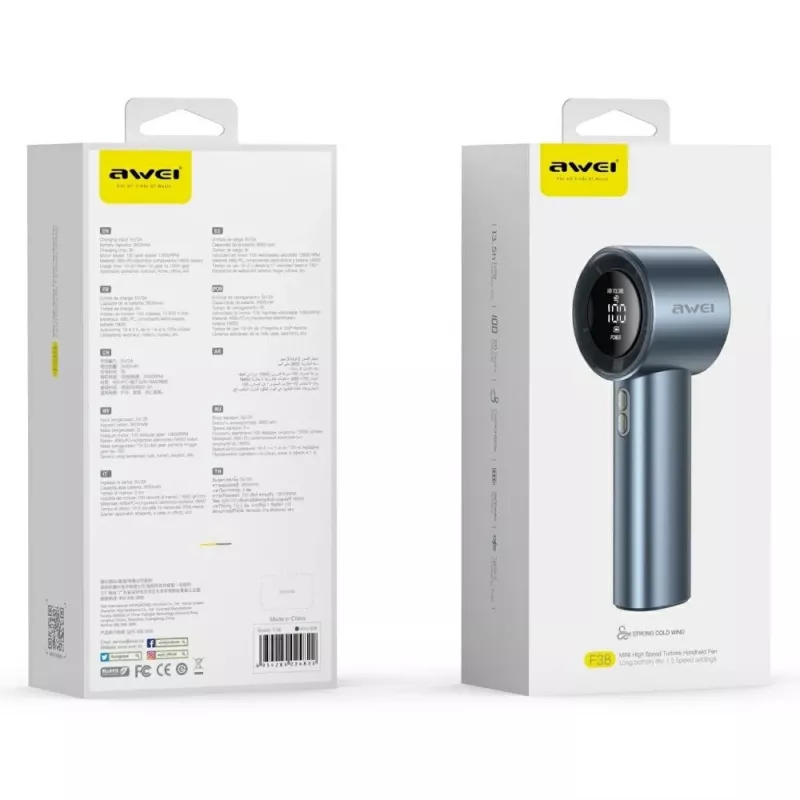 AWEI F38 Mini Handheld Fan Blau