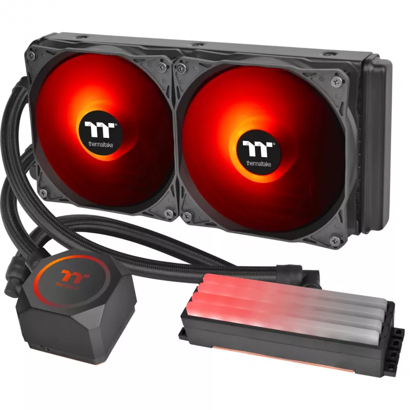 Thermaltake Floe RC 240 All-in-One Flüssigkeits-CPU-Kühler mit integriertem RAM-Wasserblock, 240mm Radiator, 2x 120mm ARGB PWM Lüfter, Intel/AMD