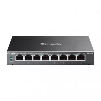 TP-Link Omada ES208GP PoE+ 8-Port Gigabit Smart Managed Switch mit 61W PoE-Budget
