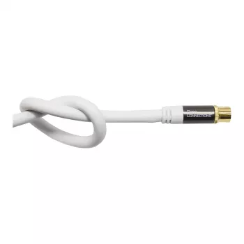 Good Connections SmartFLEX SAT-Antennenkabel, IEC/Coax Winkelstecker auf Buchse, vergoldet, vierfach geschirmt, 120 dB, weiß, 2 m (GC-M2063)