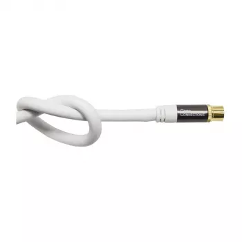Good Connections SmartFLEX SAT-Antennenkabel, IEC/Coax Winkelstecker auf Buchse, vergoldet, vierfach geschirmt, 120 dB, weiß, 1 m (GC-M2061)