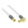 Good Connections SmartFLEX SAT-Antennenkabel, IEC/Coax Winkelstecker auf Buchse, vergoldet, vierfach geschirmt, 120 dB, weiß, 1 m (GC-M2061)