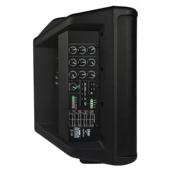 V-TONE ALPHA 8 Aktives Akku-Säulen-PA-System mit integriertem Mischpult, 300W RMS, 8 inch Woofer, Bluetooth, USB/SD, Hall
