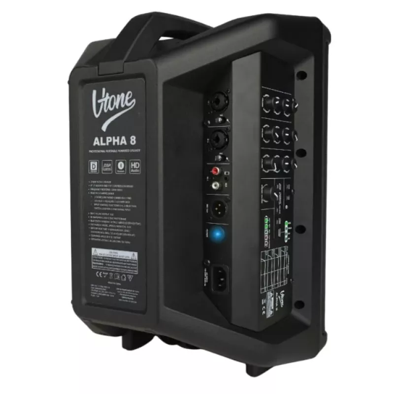 V-TONE ALPHA 8 Aktives Akku-Säulen-PA-System mit integriertem Mischpult, 300W RMS, 8 inch Woofer, Bluetooth, USB/SD, Hall