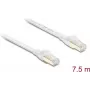 Delock RJ45 Flach-Patchkabel Cat.8.1 U/FTP bis 40 Gbit/s 7,5 m Weiß (81029)