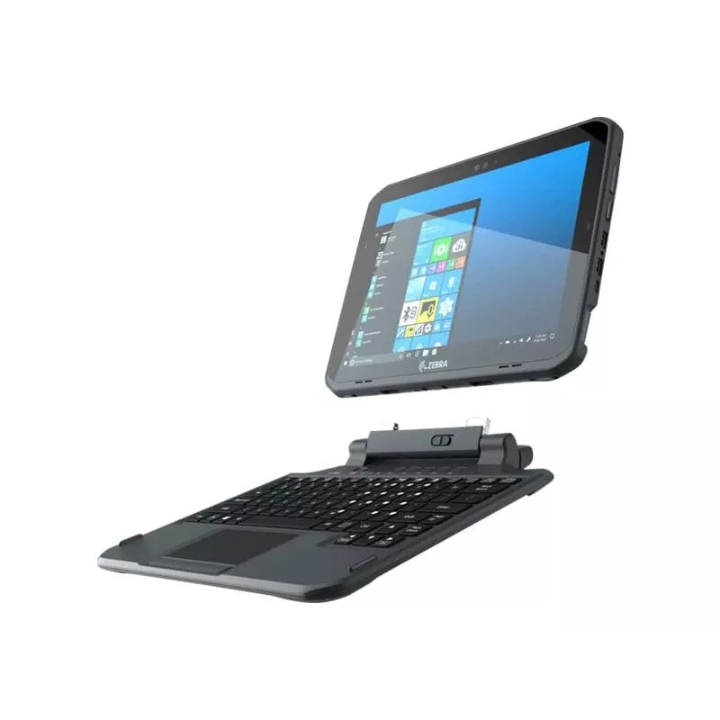 Zebra 2-in-1 Tastatur mit Touchpad und ausziehbarem Griff - hintergrundbeleuchtet - QWERTY US - für Zebra ET80, ET85