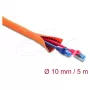 Delock Kabelschutzmanschette mit schwarzem Verschleißindikator, selbstschließend, doppellagig, 5 m x 10 mm, orange
