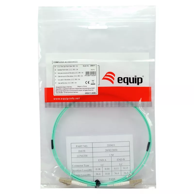 Equip Patchkabel LC-LC 7,5m Multimode Duplex OM3 Türkis