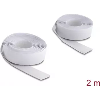 Delock Selbstklebendes Klettband 2 m x 20 mm Weiß (19067)