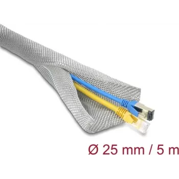 Delock Geflechtschlauch für EMV-Abschirmung, selbstschließend, 5 m x 25 mm (20995)