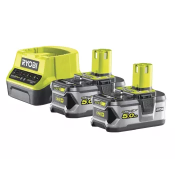 RYOBI RC18120-250 2x 18V 5,0Ah Lithium+ Akku-Set mit Kompaktladegerät