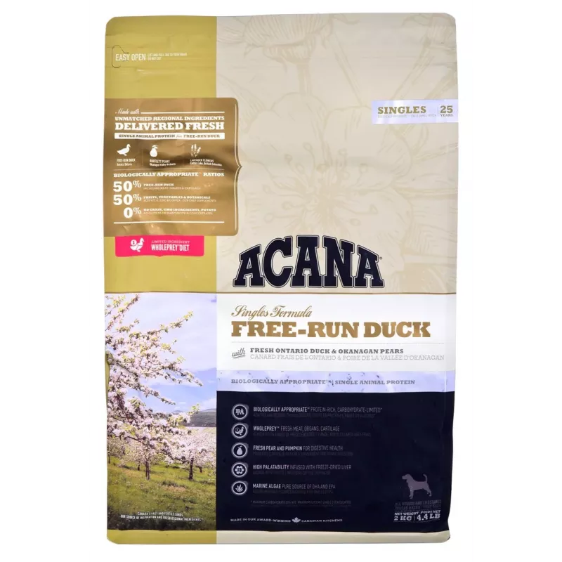 ACANA Singles Free-Run Duck Trockenfutter für Hunde, 2 kg