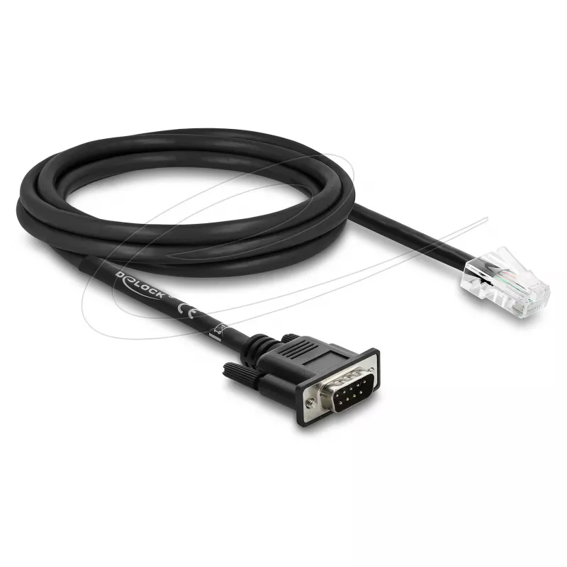 Delock Serial RS-232/422/485 Adapterkabel DB9 Stecker auf RJ45 Stecker 2 m