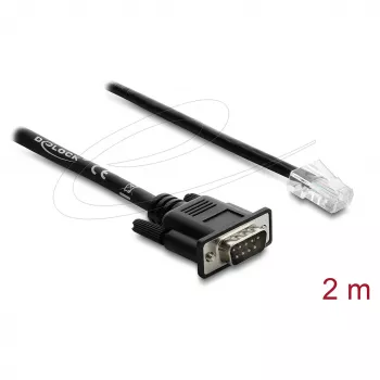 Delock Serial RS-232/422/485 Adapterkabel DB9 Stecker auf RJ45 Stecker 2 m