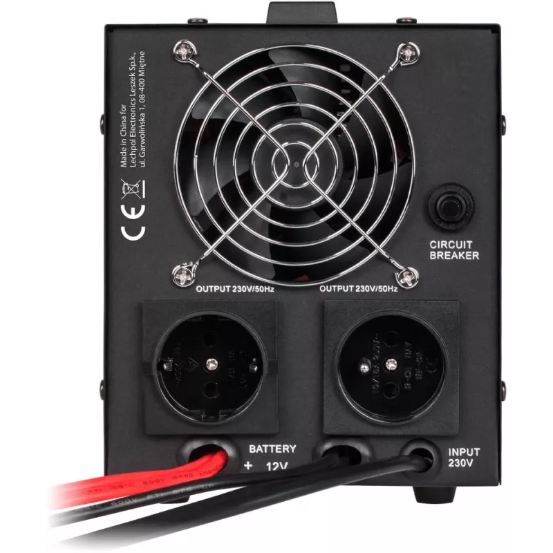 KEMOT PROsinus-800 Unterbrechungsfreie Stromversorgung 800VA/500W Reine Sinuswelle 12V 230V Schwarz