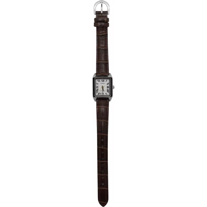 CASIO LTP-V007L-7B2UDF Damen Analoguhr, Braun/Silber