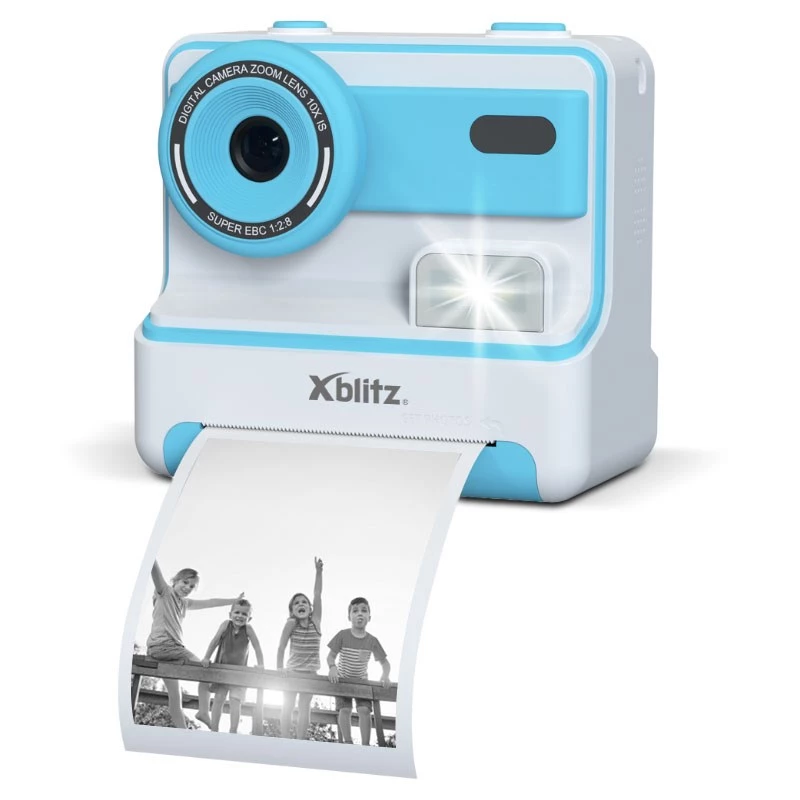 XBLITZ FLASH BLUE Sofortbildkamera mit Thermodrucker für Kinder