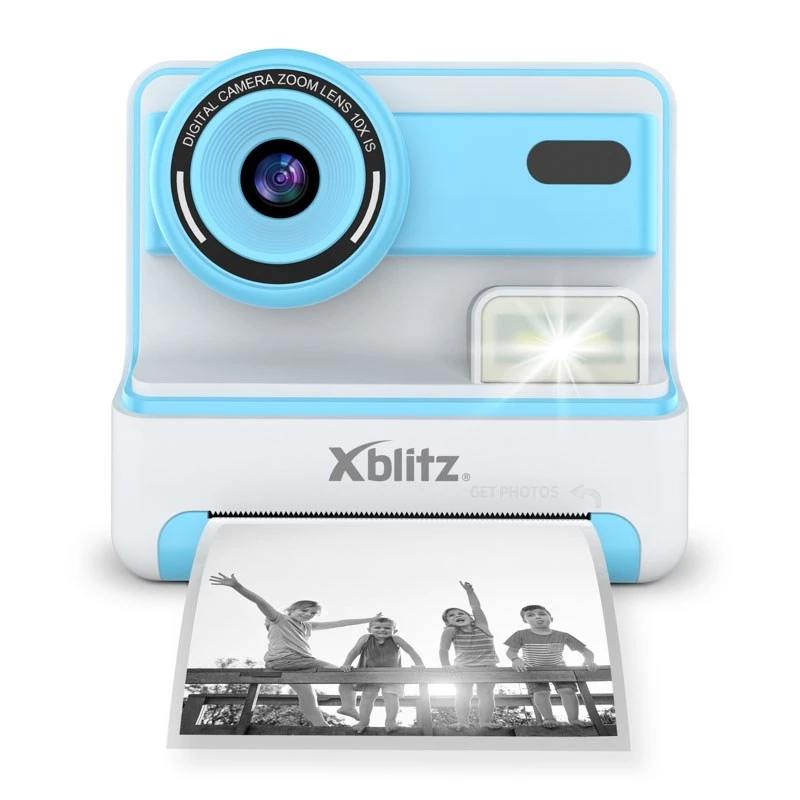XBLITZ FLASH BLUE Sofortbildkamera mit Thermodrucker für Kinder
