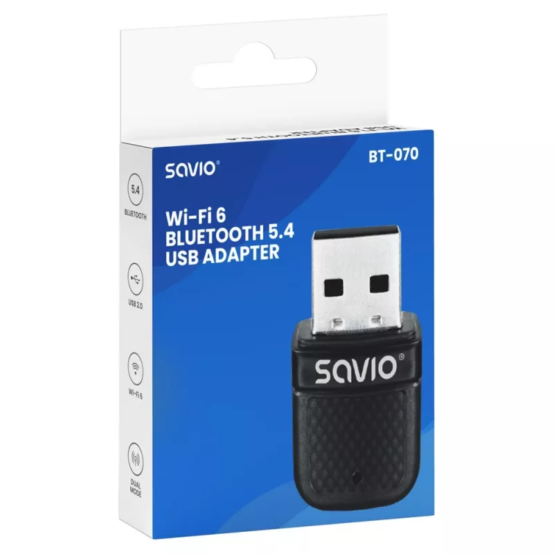 SAVIO BT-070 USB 2.0 Bluetooth 4.0 Adapter Schwarz