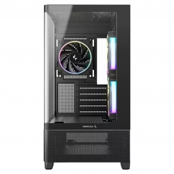DeepCool CG380U Mid-Tower Gehäuse, gehärtetes Glas, 3x 120mm ARGB Lüfter, Schwarz