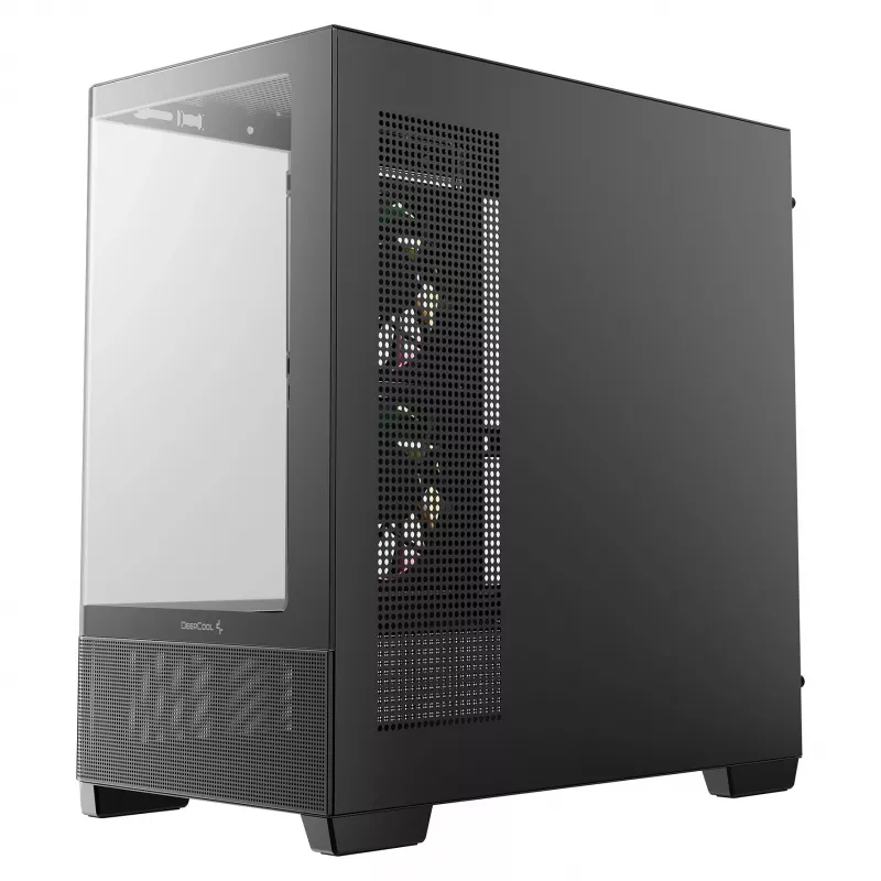 DeepCool CG380U Mid-Tower Gehäuse, gehärtetes Glas, 3x 120mm ARGB Lüfter, Schwarz