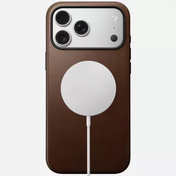 NOMAD Modern Leather Case für iPhone 17 Pro Max, Horween Leder, Rustic Brown, MagSafe-kompatibel