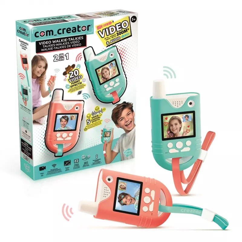 Canal Toys Video Walkie-Talkies (INF042) - 2 Einheiten, 1,8 inch LCD-Farbdisplay, bis zu 200 m Reichweite, Zwei-Wege-Audio & Video, für Kinder ab 5 Jahren
