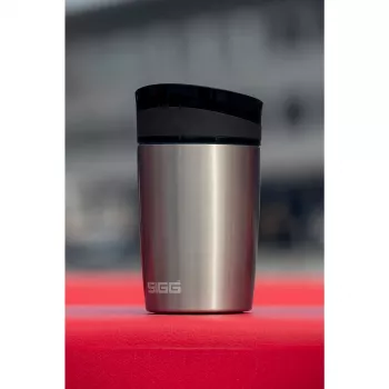 SIGG 8695.50 Hot & Cold One-Hand Push-Button Vakuumisolierflasche, 0,27 L, Obsidianschwarz, Edelstahl