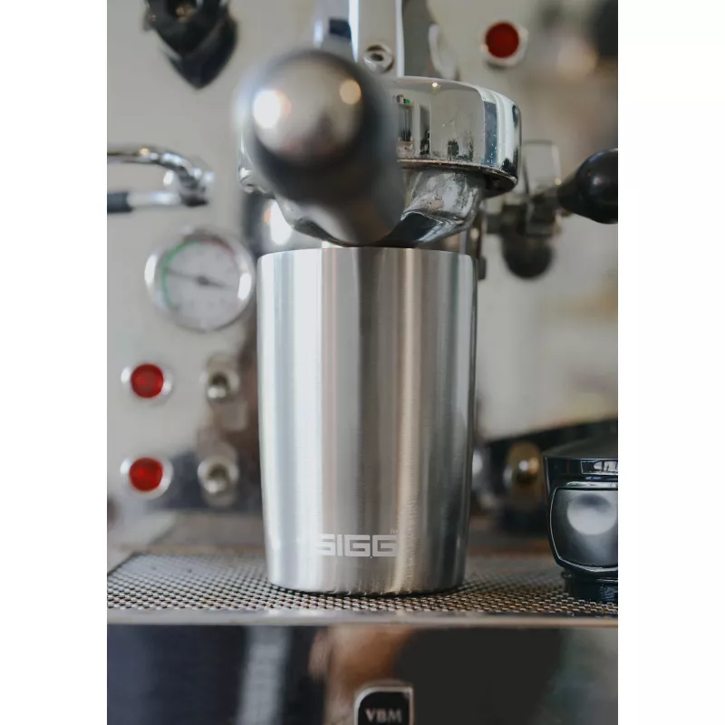 SIGG 8695.50 Hot & Cold One-Hand Push-Button Vakuumisolierflasche, 0,27 L, Obsidianschwarz, Edelstahl