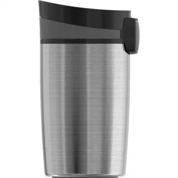 SIGG 8695.50 Hot & Cold One-Hand Push-Button Vakuumisolierflasche, 0,27 L, Obsidianschwarz, Edelstahl