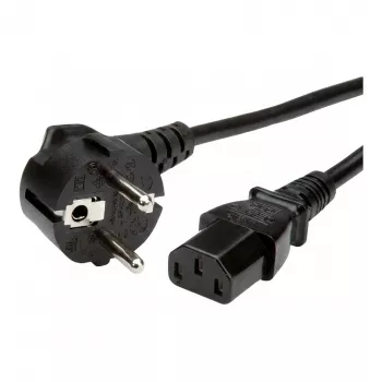 Synergy 21 Netzkabel 230V CEE 7/7 Schuko-Stecker auf IEC-C13-Kupplung 1m Schwarz