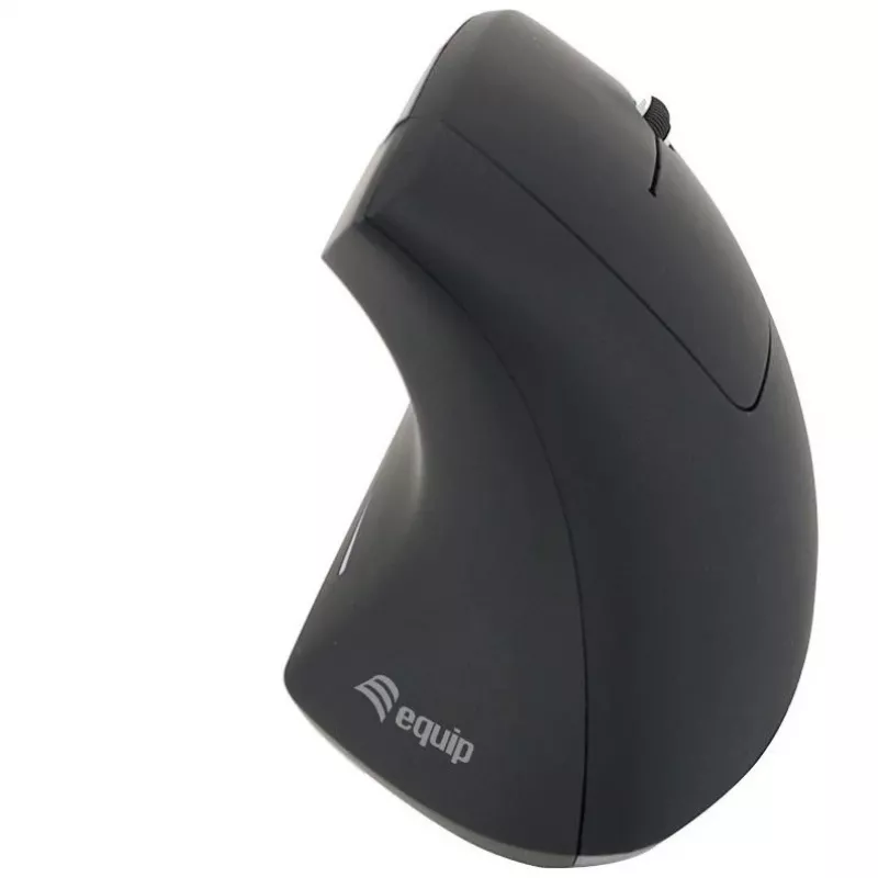 Equip 245110 Vertikale ergonomische Funkmaus - Rechtshänder - 2,4 GHz - USB-Empfänger - Schwarz