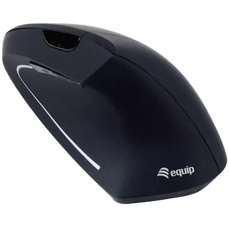 Equip 245110 Vertikale ergonomische Funkmaus - Rechtshänder - 2,4 GHz - USB-Empfänger - Schwarz